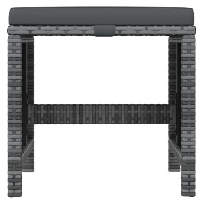 Градински комплект с възглавници 19 части полиратан сив