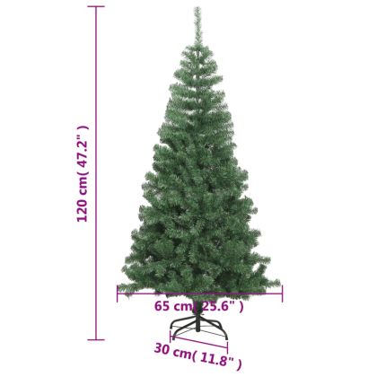 Изкуствена коледна елха със стойка, 120 см, 230 клонки