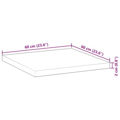 Плот за маса квадратен 60x60x2 см масивна акация