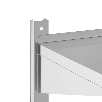 Стенен рафт на 2 нива 50x40x48 см сребрист неръждаема стомана