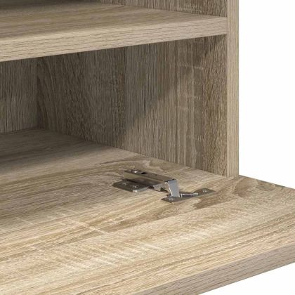 Стенни шкафове с LED светлини за телевизор, 2 бр, сонома дъб, 40x30x60,5 см