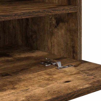 Стенни шкафове с LED светлини за телевизор, 2 бр, опушен дъб, 40x30x60,5 см