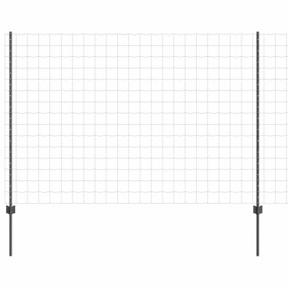 Ограда с пост Сив 1,6 x 10 m Стомана и PVC