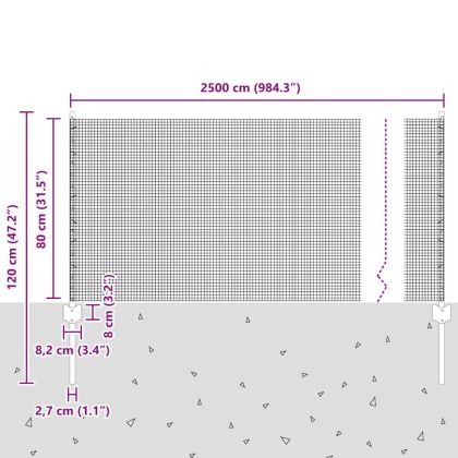 Ограда с пост Сребрист 0,8 x 25 m Стомана