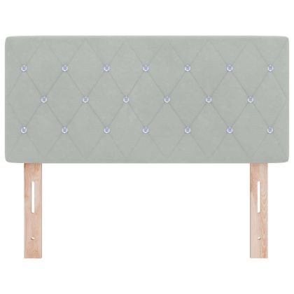 LED глава с LED ленти с таблото Светлосиво 90 cm Кадифе