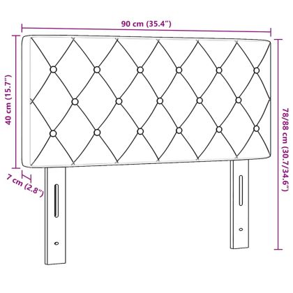 LED глава с LED ленти с таблото Черен 90 cm Кадифе