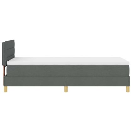 Легло с пружинирана основа Тъмен сив 90 x 200 cm текстил