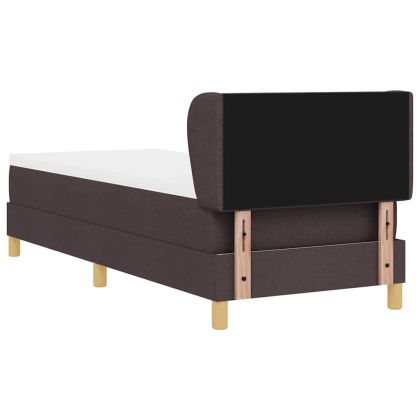 Легло с пружинирана основа Тъмен кафяв 80 x 200 cm текстил
