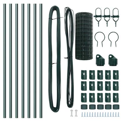 Ограда с пост Зелен 0,6 x 10 м Стомана и PVC