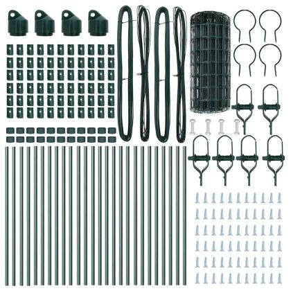 Ограда с пост Зелен 0,6 x 50 м Стомана и PVC