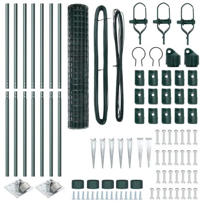 Ограда с пост Зелен 1,6 x 10 m Стомана и PVC