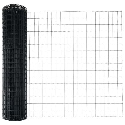 Ограда с пост Сив 1,2 x 25 m Стомана и PVC