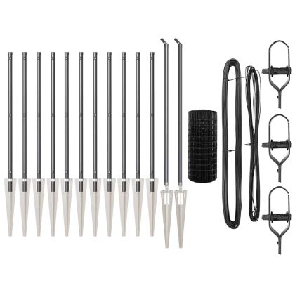 Ограда с пост Сив 0,8 x 25 m Стомана