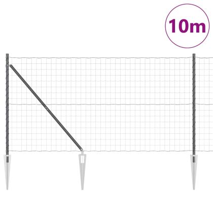 Ограда с пост Сив 1,4 x 10 m Стомана и PVC