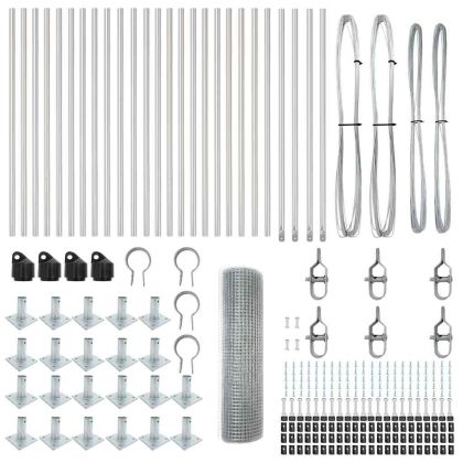 Стълб за ограда. Сребрист 50 x 1 м (19 x 19 мм мрежа) Стомана