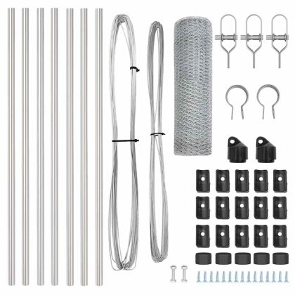 Стълб за ограда. Сребрист 10 x 0,6 м (25 мм мрежа) Стомана