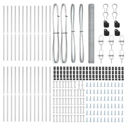 Стълб за ограда. Сребрист 50 x 1,5 м (25 мм мрежа) Стомана