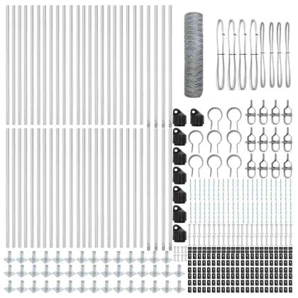 Стълб за ограда. Сребрист 100 x 0,6 м (50 мм мрежа) Стомана