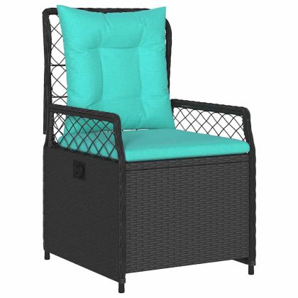 Комплект за хранене в градината 5 pcs Черно полиратан