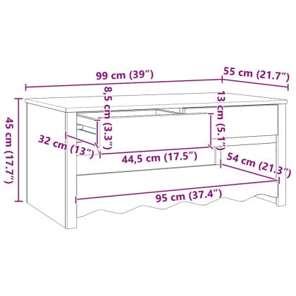 Масичка за кафе с чекмедже Drammen Дъб 99 x 55 x 45 см