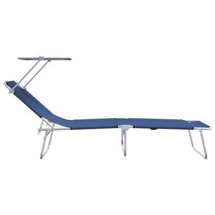 Шезлонг 2 pcs Синьо 58 x 188 x 77см Полиестер