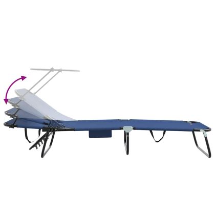 Сгъваем шезлонг Синьо 190 x 57 x 81 см оксфорд