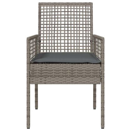 Градински стол 2 pcs Сив 55 x 53 x 85 см полиратан