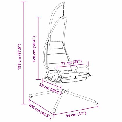 Висящ стол яйце Бежово 94 x 107 x 196,5 см Стомана