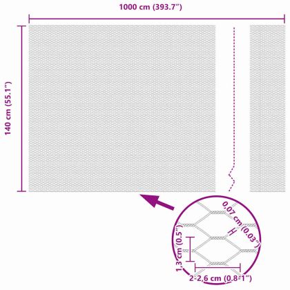 Шестоъгълна ограда Сив 1,4 x 10 m ПВЦ