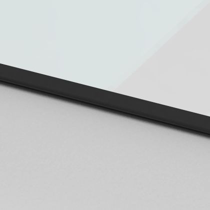 Плъзгаща се врата, черна, 76x205 см, закалено стъкло и алуминий