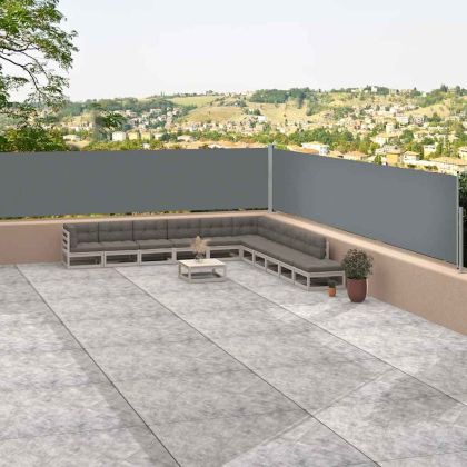 Прибираща се странична тента, антрацит, 117x1200 см