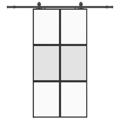 Плъзгаща се врата с комплект обков Черно 102,5x205 cm