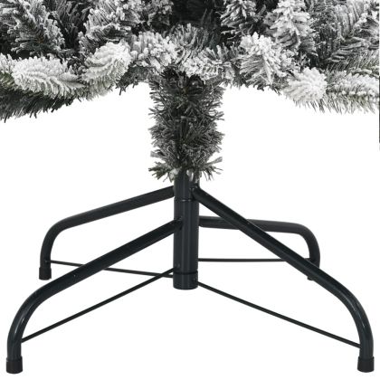 Изкуствена коледна елха с 300 LED и флокиран сняг 210 см