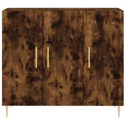 Сайдборд, опушен дъб, 90x34x80 см, инженерно дърво