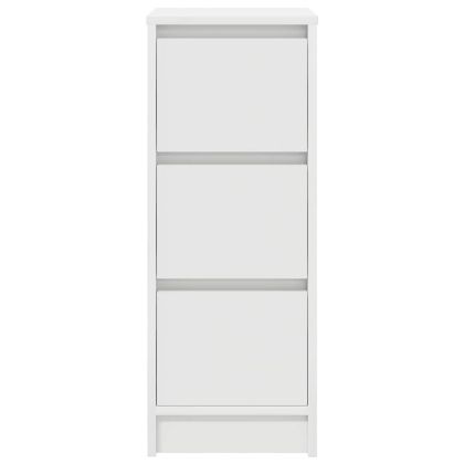 Сайдборд, бял, 29,5x34x76 см, инженерно дърво