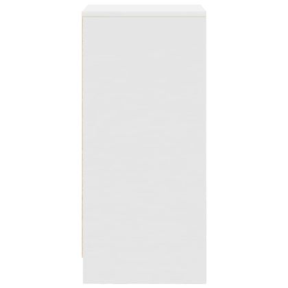 Сайдборд, бял, 29,5x34x76 см, инженерно дърво