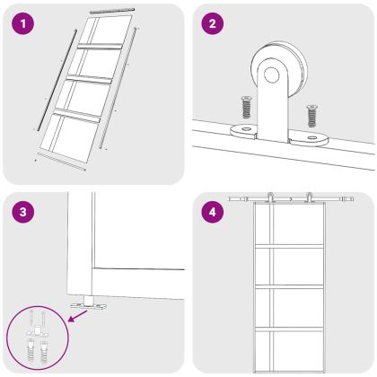 Плъзгаща се врата, черна, 90x205 см, закалено стъкло и алуминий