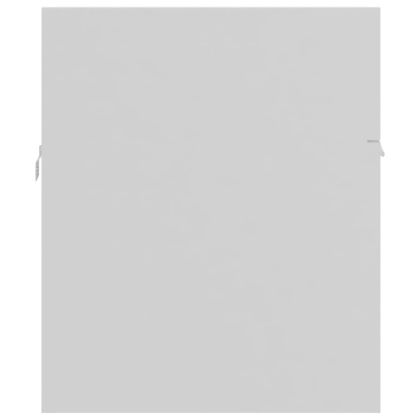 Шкаф за баня с вградена мивка, бял, инженерно дърво