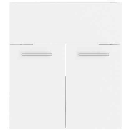 Комплект мебели за баня, бял, ПДЧ