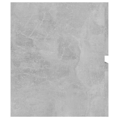 Шкаф за баня с вградена мивка, бетонно сив, инженерно дърво