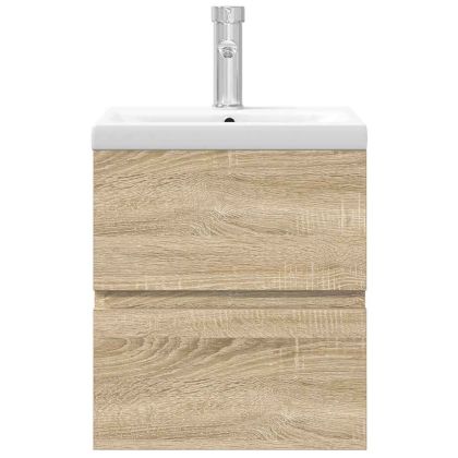 Комплект мебели за баня от 2 части, дъб сонома, инженерно дърво