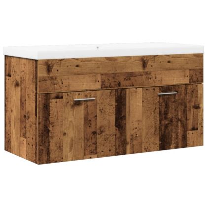 шкаф за мивка в банята с вграден басейн Старо дърво