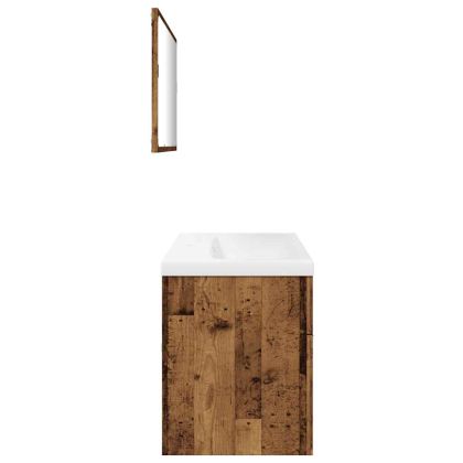 Комплект мебели за баня от 3 части старо дърво инженерно дърво