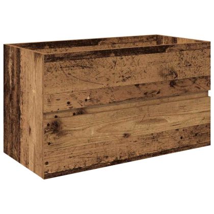 шкаф за мивка с вграден басейн и смесител Старо дърво