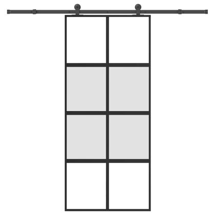 Плъзгаща се врата с обков 90x205 см Закалено стъкло и алуминий