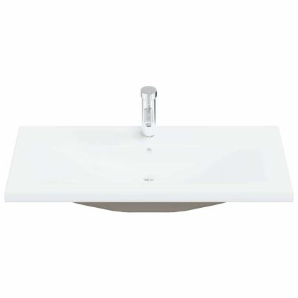 Комплект мебели за баня с рафт 4 pcs Черния дъб Инженерно дърво