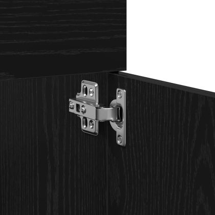 Комплект мебели за баня с рафт 4 pcs Черния дъб Инженерно дърво