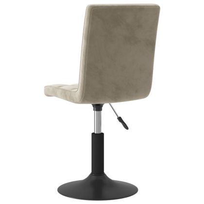 Въртящи се трапезни столове, 6 бр, светлосиви, кадифе