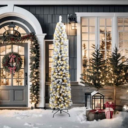 С изкуствено коледно дърво с 300 LED светодиода Зелен 210 cm