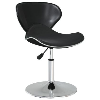 Трапезни столове, 6 бр, черни, изкуствена кожа